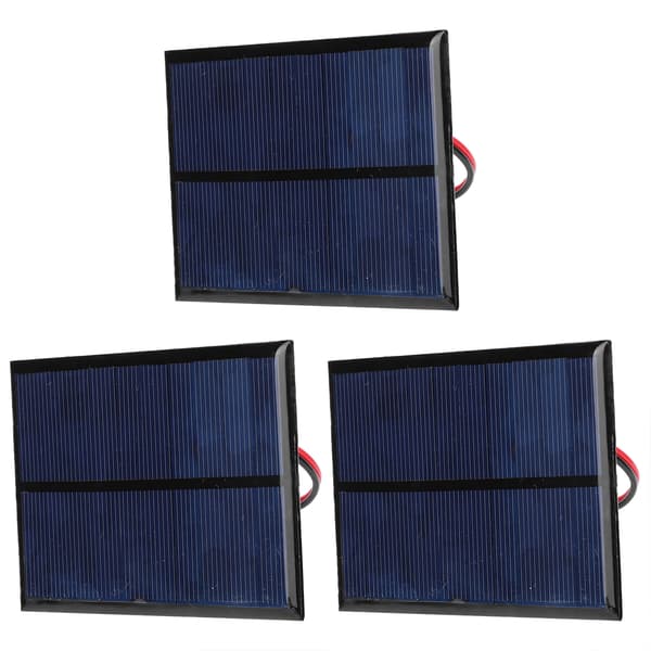 3 stk. epoksy solcellepanel lite strømmodulbrett + 30 cm rød og svart linje 5V 200mA