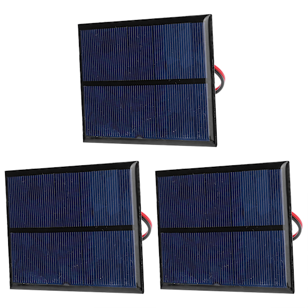 3 stk. Epoxy solpanel lille strømmodulplade +30 cm rød og sort ledning 5V 200mA