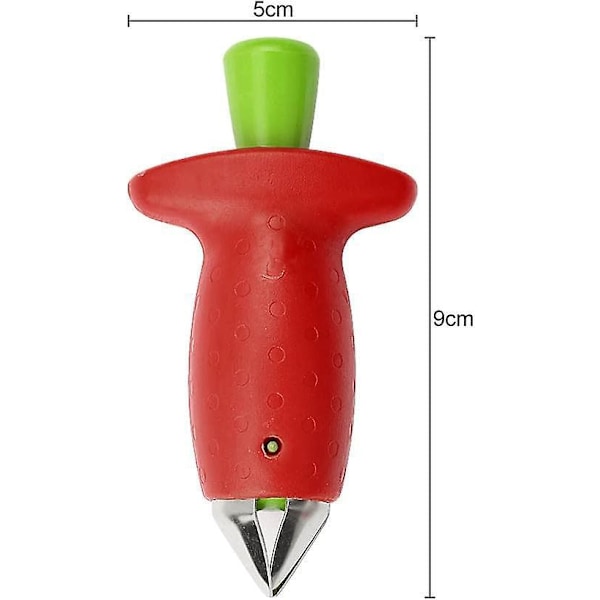 Jordbærfjerner i rustfritt stål - Verktøy for enkel fjerning av kjerner (2 stk.)
