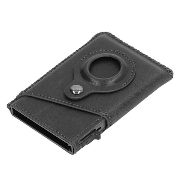 Korthållare PU Slim Minimalistisk RFID-blockerande aluminiumlegering Multifunktionell liten lokaliseringshållare Plånbok för män Gåvor Svart