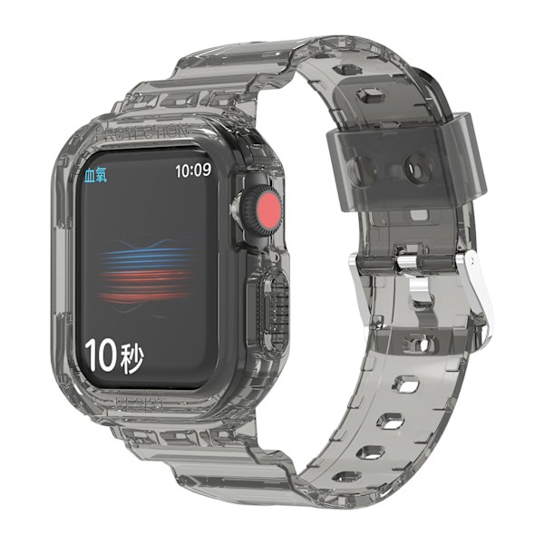 Smart Watch Rem för TPU Vattentät Integrerad Rem Armband Klocka Tillbehör för IOS Watch 7 Svart 44/45cm