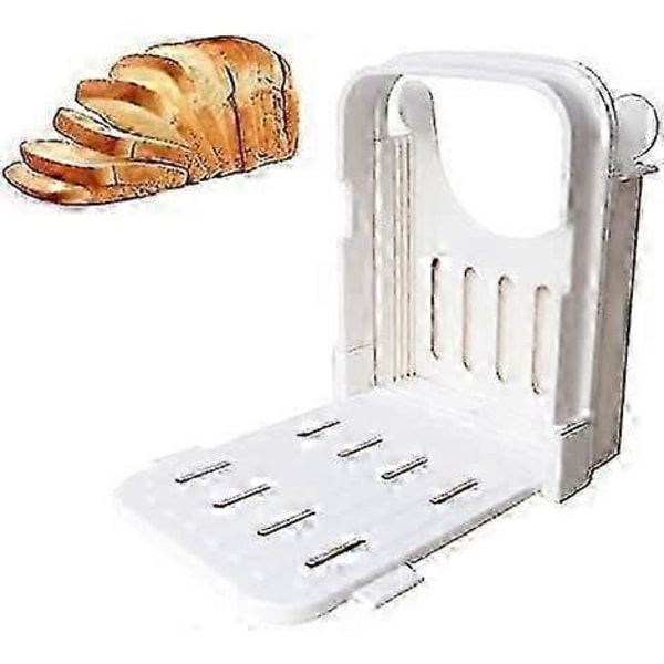 Leipäleikkuri kotitekoiselle leivälle, PERFETSELL 4 paksuuden säädettävä leipäviipaleleikkuri, kokoontaittuva, ruskea