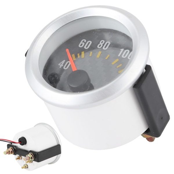 40‑120℃ Vandtemperaturmåler Kulfiberstil Overflade 12V Eftermontering Universal Erstatning 52mm/2in