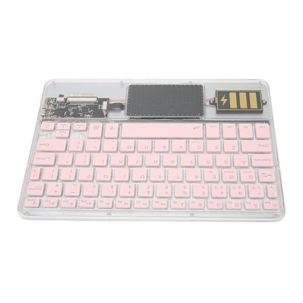 Trådløst Bluetooth-tastatur Multifunksjonelt akryltastatur for Windows for Android for IOS Rosa