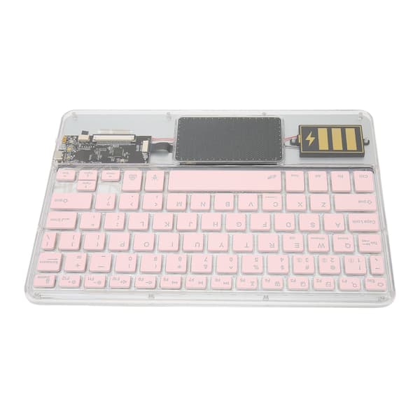 Trådløst Bluetooth-tastatur Multifunktionelt akryl-tastatur til Windows til Android til IOS Pink