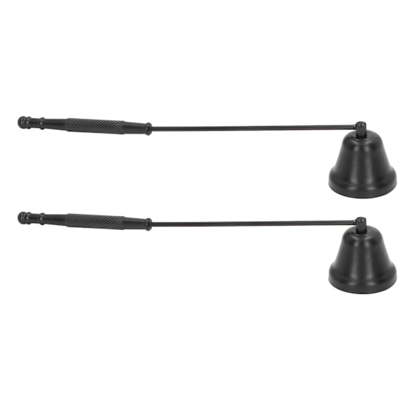 2PCS Candle Snuffer with Long Handle Bell Shape Metal Flame Snuffer Cover Wick Extinguishing Tool Black