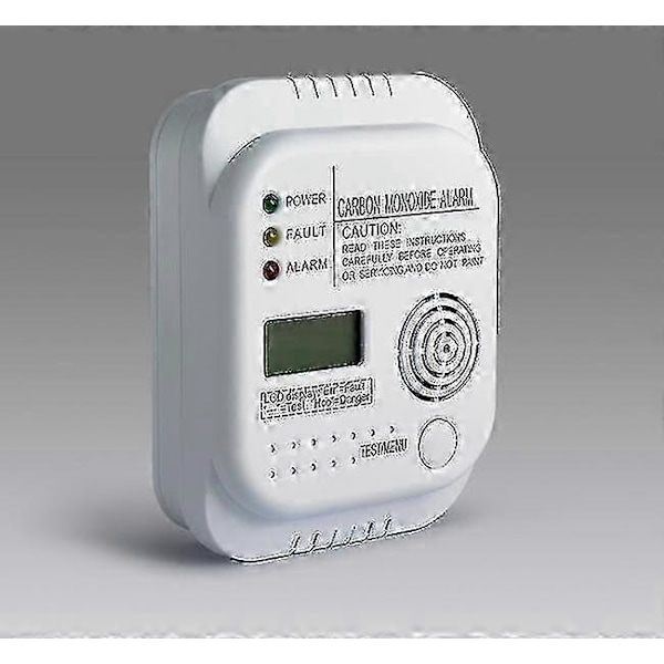Kolmonoxidvarnare, Batteridriven, Gasdetektor med Display och Temperaturmätare -JRCL