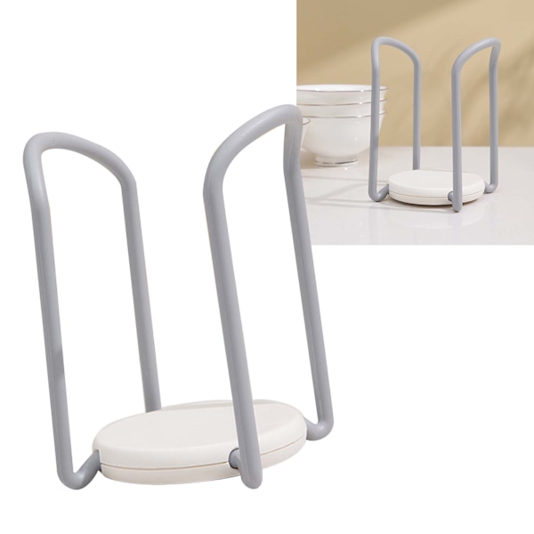 Skål Organizer Flera Funktioner Retractable Diskställ för Kök Bänk Grå och Vit