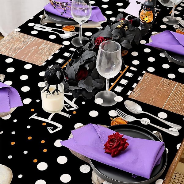 Halloween Bordbrikker Sett - 4 Pakk, Skummel Spøkelse Gresskar Burlap Borddekor for Landstil Spisestue