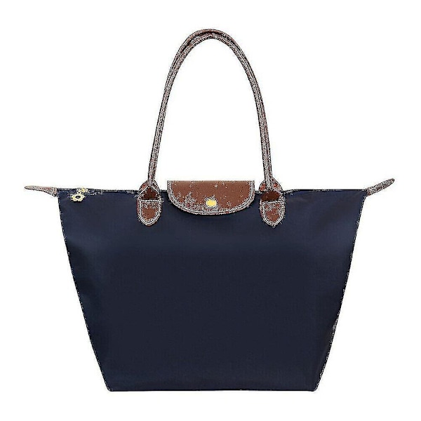 Le Pliage Stor Nylon Tote Bag for Kvinner - Stilig Skulderhåndveske Liten Marineblå