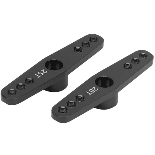 2 stk. 25T aluminiumslegering CNC RC styreservoarm universel pasform til 1/10 RC bil sort