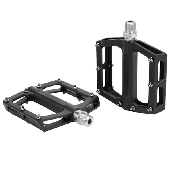 2 stk fjellsykkelpedaler sklisikre aluminiumslegering lette sykkelplattformpedaler svart