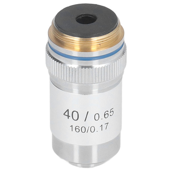 Akromatisk mikroskopobjektiv 40X høy forstørrelse 20,2 mm grensesnitt Standard RMS Sølv