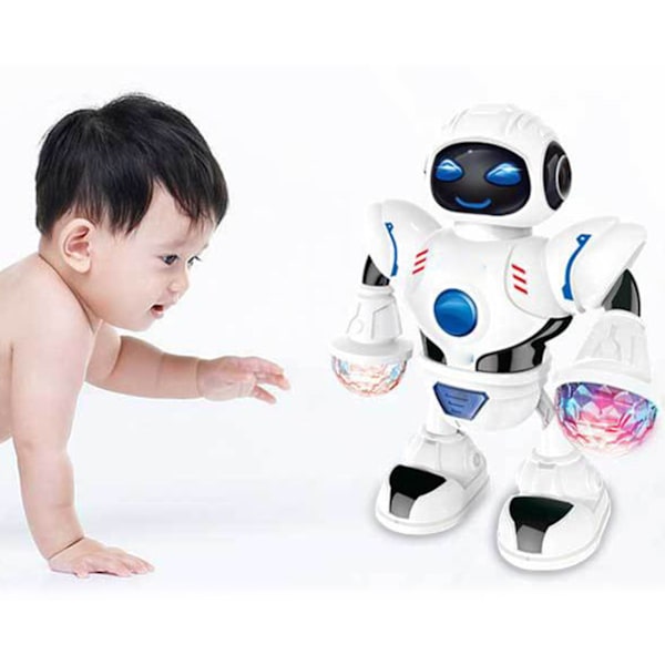 Dansende robotpuslespill pedagogisk elektrisk robotleketøy med LED-lys og musikk for barn