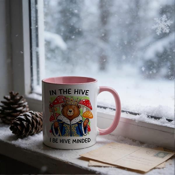 Funny Bear Mug 16x14x12cm Ceramic Coffee Cup for Office Yellow Yellow Onesize