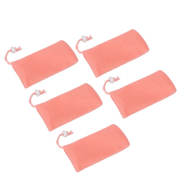 Mesh Sæbepose Eksfolierende Blød Snøre Design Sæbeskum Net til Krops- og Ansigtsrensning Pink 5 stk.