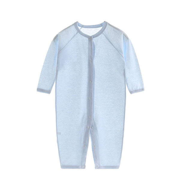 Baby Overall Tunn Andas Mjuk Bomull Knappstängning Spädbarn Sovkläder för Sommar Ljusblå 80cm