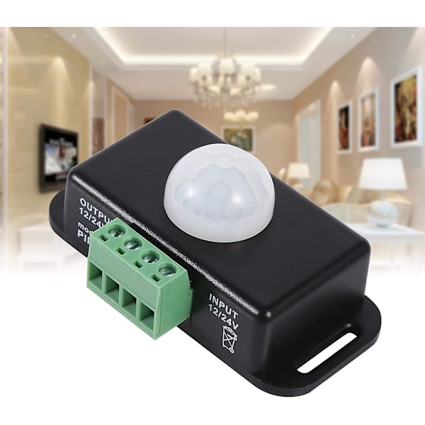 LED Bevægelsessensor Switch, DC 12V/24V Kropssikkerhed PIR Infrarød Bevægelsesdetektor Switch til LED Strip Lys