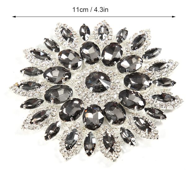 Kristallglas Rhinestones Dekoration DIY Kläder Tillbehör (Transparent grå Silver Base)