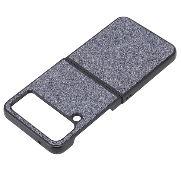 Glänsande telefonfodral Mockafoder ABS Reptåligt vikbart skärmfodral för Samsung Galaxy Z FLIP 4 Svart