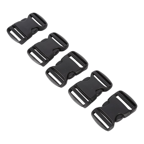 5 Styck Snabbspänne Plast Dubbla Justerbara Spännen Spännen Byte DIY Craft för ryggsäck Svart För 32 mm Bredd rem