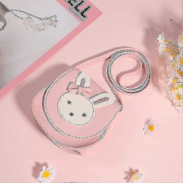Tyttöjen Olkalaukku Crossbody-laukku Söpö Pupu Pu-nahkalaukku Sarjakuva Eläin Mini-laukku Esikouluikäisille Lapsille Taaperoille Vauvatytöille (pinkki) 1kpl