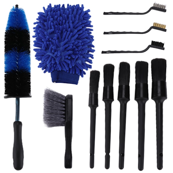 11pcs/set Car Cleaning Brush Set Universal for Truck Bicycle Wheel Engine Compartment Exhaust Pipe