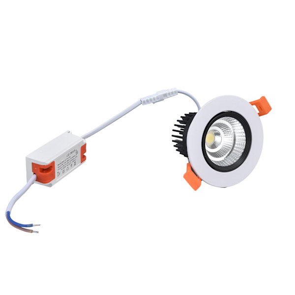 Indbygget belysning 7W Hvidt lys 6000K 75mm Hul Justerbar vinkel LED loftslampe til køkken soveværelse 100‑264V