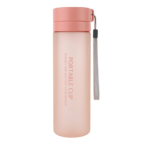800 ml trendig bärbar vattenflaska med stor kapacitet, läcksäker (rosa)