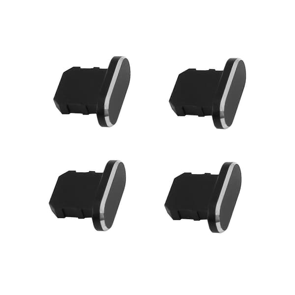 4 dele støvprop opladningsportprop blødt etui slankt etui til iPhone 13/12/11-Sort Black