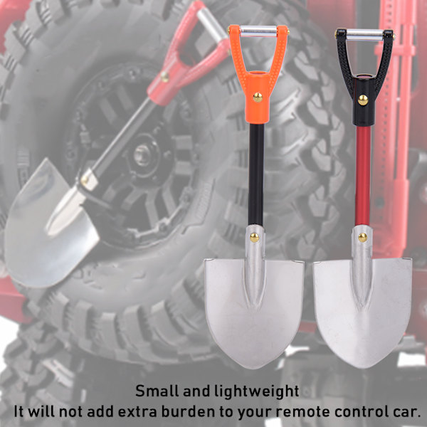 2 st/ set Simuleringsmetallskyffel RC bildekorationstillbehör Passar för 1/10 RC Crawler Svart och orange