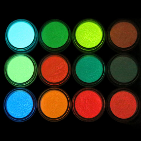12 väriä Luminous Nail Powder Fluorescence Pigment Colorful Glitter Set kynsipuuteri manikyyriin