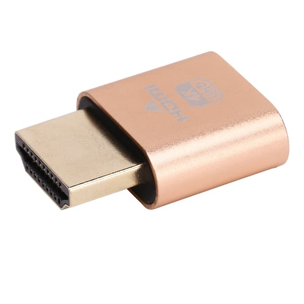 High Definition Multimedia Interface Dummy Plug HotSwappable 4K Skjermemulator (Gull)