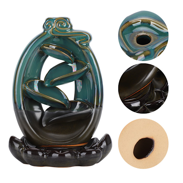 Keramisk Tilbageflow Røgelse Brænder Tilbage Løb Lotus Base Holder Aromaterapi Ornamenter Hjem Indretning