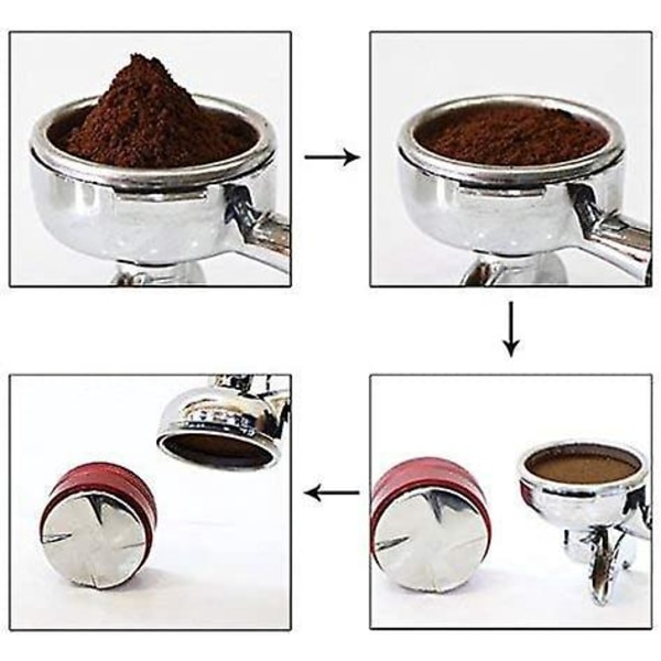 2-i-1 Espresso Håndtamper og Kaffefordeler 53mm Justerbar Dybde Dobbeltsidet Værktøj