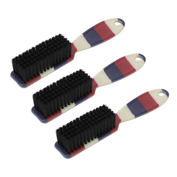 3stk myk skjeggblekningsbørste Ergonomisk håndtak skjeggstyling rengjøringsbørste for skjønnhetssalong hjem