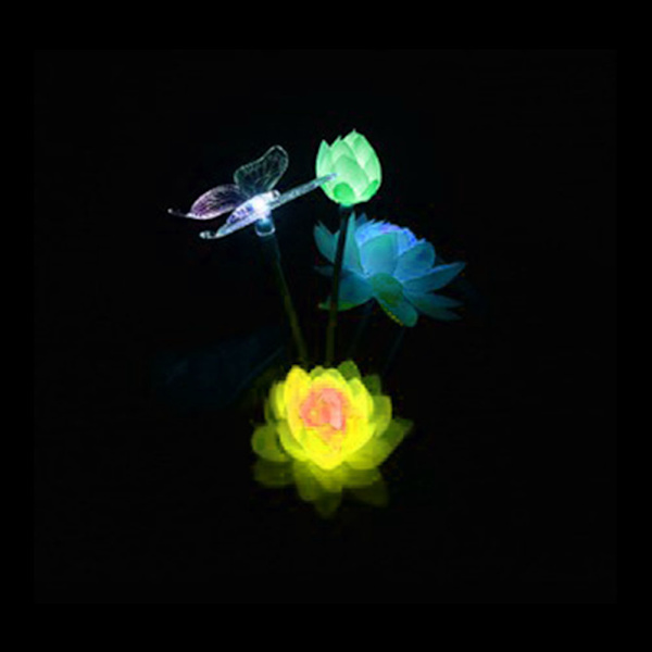Solcelledrevet lysstyring Lotus-stil farverig LED-plænelampe til havegård sommerfugl