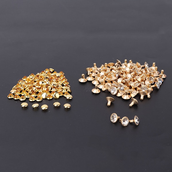 Krystallinnlegg i stoff hurtignagler 12 mm flekker studshette for DIY lær håndverksdekorasjon (#3)
