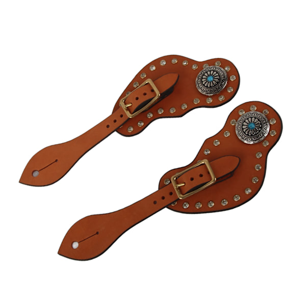 1 Pari kannusremmiä Western Retro Horse Spur Strap soljella hevosten koulutukseen suojavarusteet Ruskea