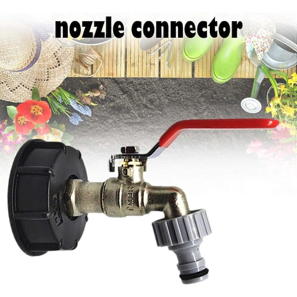 IBC Tank Adapter S60x6 Messinghane Ventil Slangekobling Ton Tønde Fittings Adapter til Regnvandsopsamlere Fittingsudløb