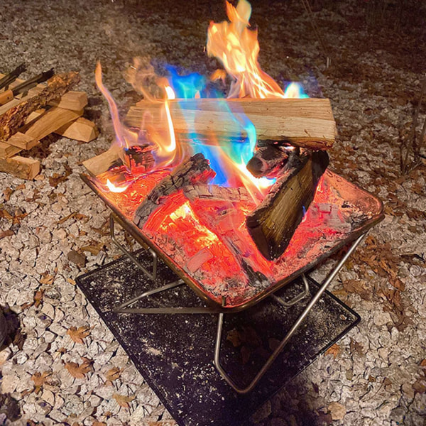 Farvet flammepulver, flammefarvepakker med langvarig pulserende flammefarve, pulver til ændring af flammefarve til indendørs og udendørs brug, 30 g