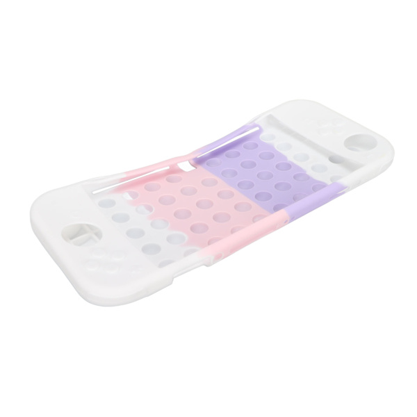 Skyddande fodral för Switch OLED, reptåligt spelkonsolskydd i silikon, vitt, lila, rosa, vitt