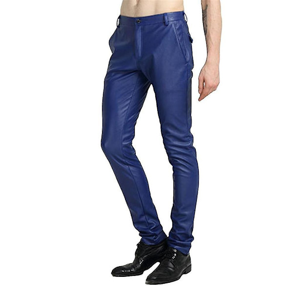 Slim Fit miesten nahkahousut EU 32 sininen