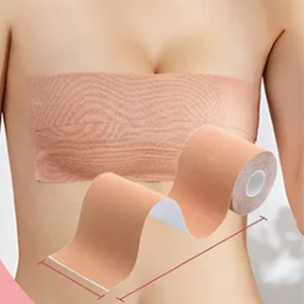 BH Tape självhäftande Andas Engångs Stretchig Hudfärg Vattentät Push Up Bröstlyft Bröstvårtskydd BH Tape Bröstvårtskydd 3 X 2in