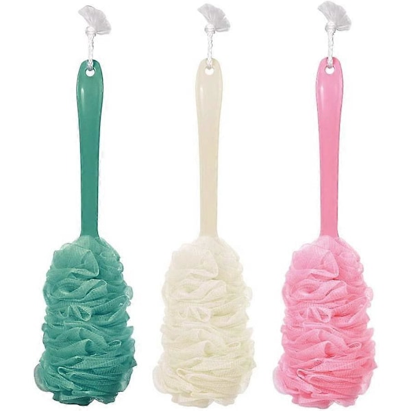 3x Kroppsborste, Långt Handtag Bad Exfolierande Borste, Färgglatt Kroppsborstset för Exfoliering