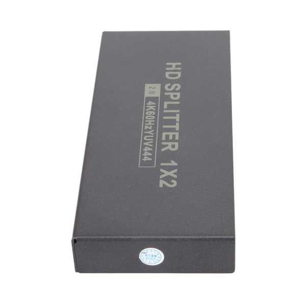 1x2 HD Multimedia Interface Splitter 4K 60Hz 18G HDCP2.2 RGB444 1 in 2 ut HD Multimedia Interface 2.0 Splitter 100‑240V EU-kontakt