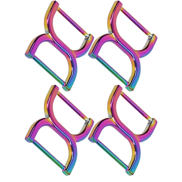 4 stk. Dobbelt D-ringe 25mm Holdbare Stærke Nemme at bruge Tilstrækkelig mængde Justerbart spænde D-ringe til pung