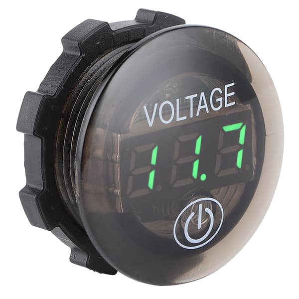 Universal LED DC Digital Voltmeter Spændingsmåler Bilbatterimåler 12‑24V M/ Touch SwitchGrøn