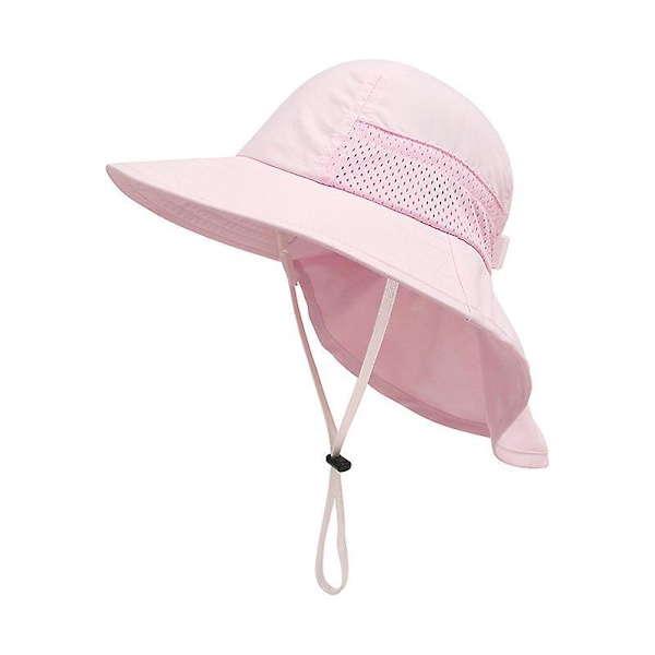 Babyflicka solhatt, storlek S (46-50 cm), barnskydd andningsbar hinkhatt, strandhatt för 0-2 år gammal