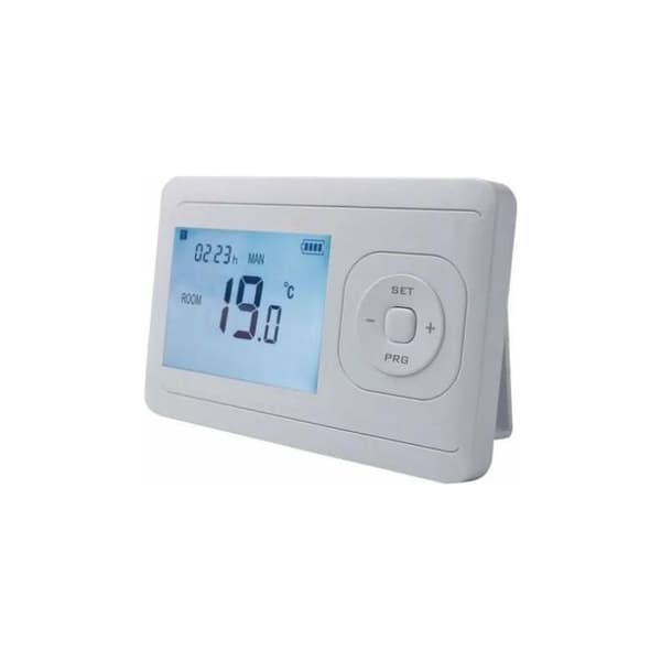 Programmerbar trådløs monobloktermostat – LCD-display – Batteridrevet – 10A trådløst relæ – 230V kedelstyring – HF-13523